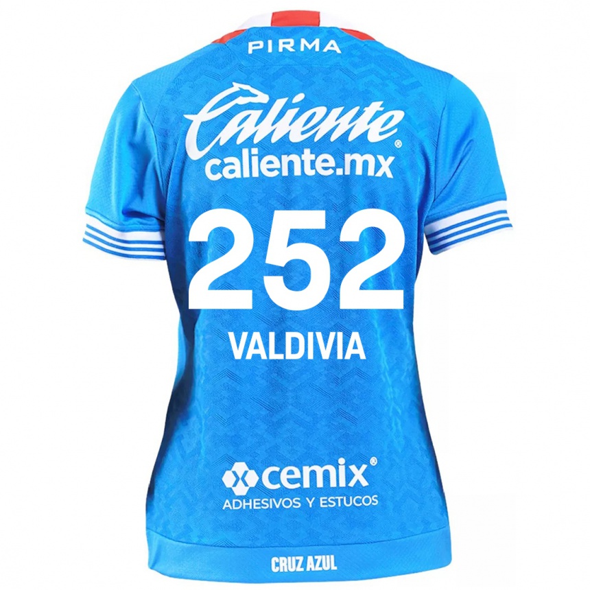 Women Football Christian Valdivia #252 Sky Blue Home Jersey 2024/25 T-Shirt Za