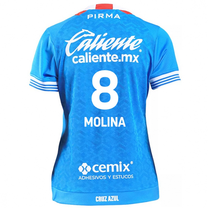 Women Football Dalia Molina #8 Sky Blue Home Jersey 2024/25 T-Shirt Za