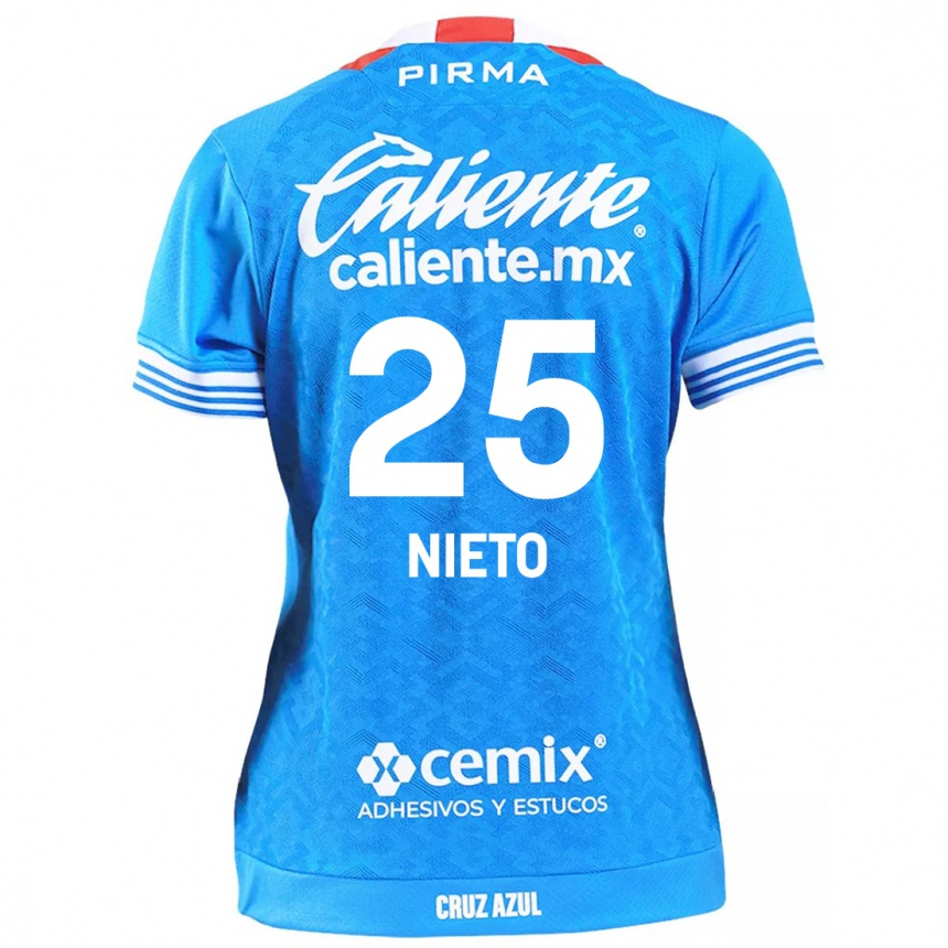 Women Football Natsidieli Nieto #25 Sky Blue Home Jersey 2024/25 T-Shirt Za