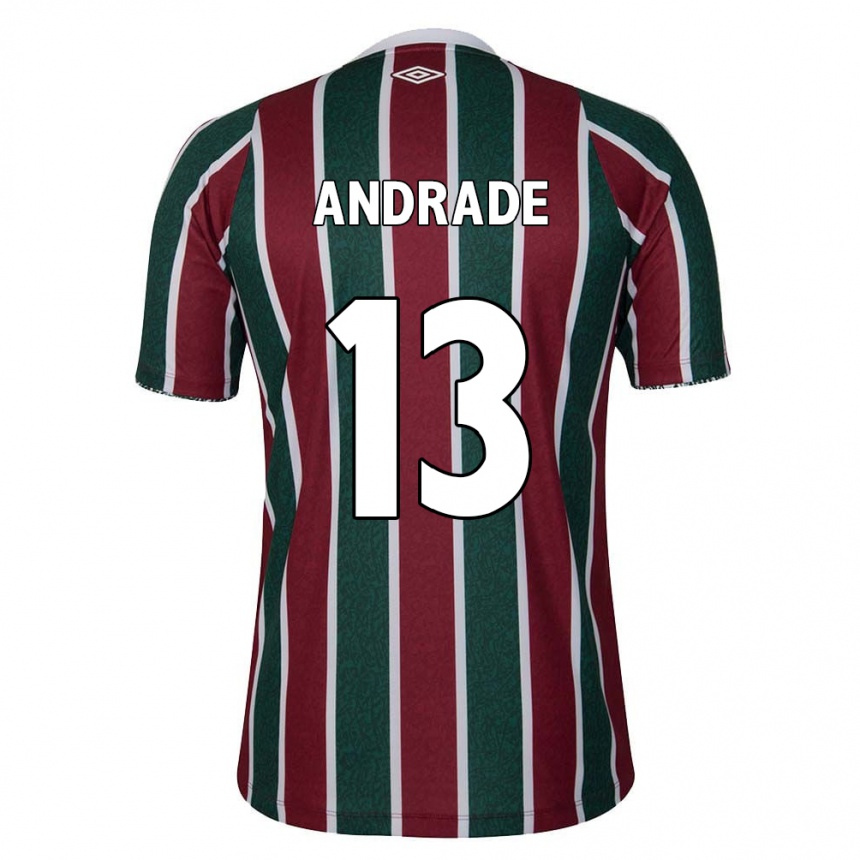 Women Football Felipe Andrade #13 Green Maroon White Home Jersey 2024/25 T-Shirt Za