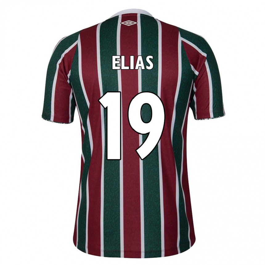 Women Football Kauã Elias #19 Green Maroon White Home Jersey 2024/25 T-Shirt Za