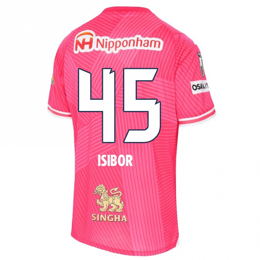 Women Football Ken Isibor #45 Pink White Home Jersey 2024/25 T-Shirt Za