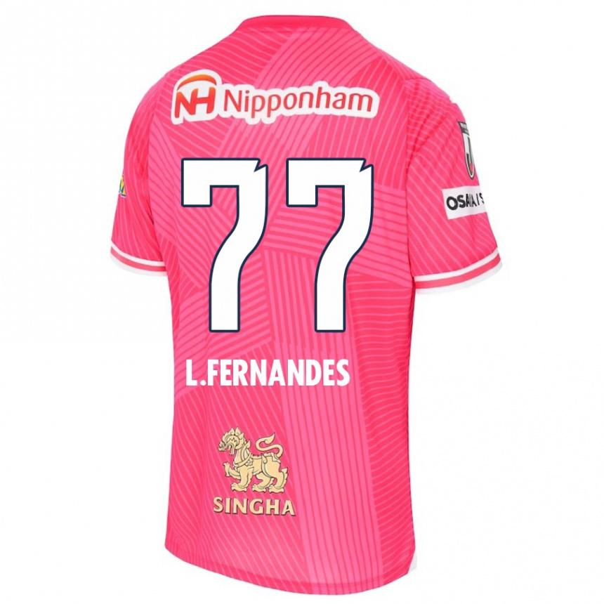 Women Football Lucas Fernandes #77 Pink White Home Jersey 2024/25 T-Shirt Za