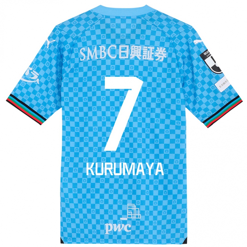 Women Football Shintaro Kurumaya #7 Azure Blue Home Jersey 2024/25 T-Shirt Za