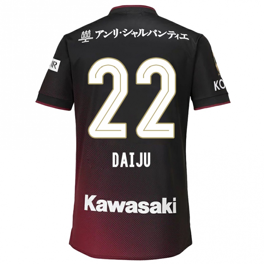 Women Football Daiju Sasaki #22 Black Red Home Jersey 2024/25 T-Shirt Za