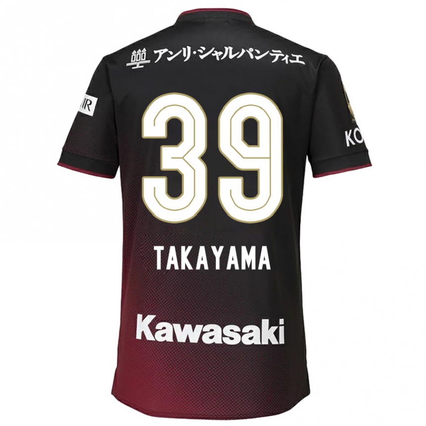 Women Football Shioki Takayama #39 Black Red Home Jersey 2024/25 T-Shirt Za