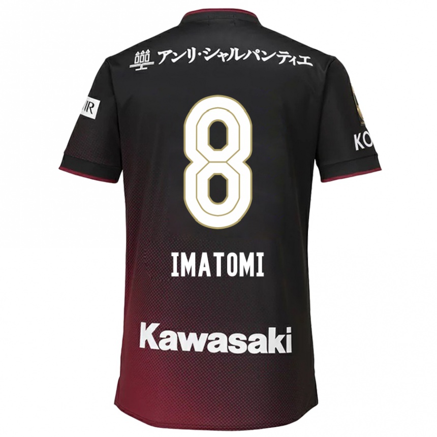 Women Football Teruya Imatomi #8 Black Red Home Jersey 2024/25 T-Shirt Za