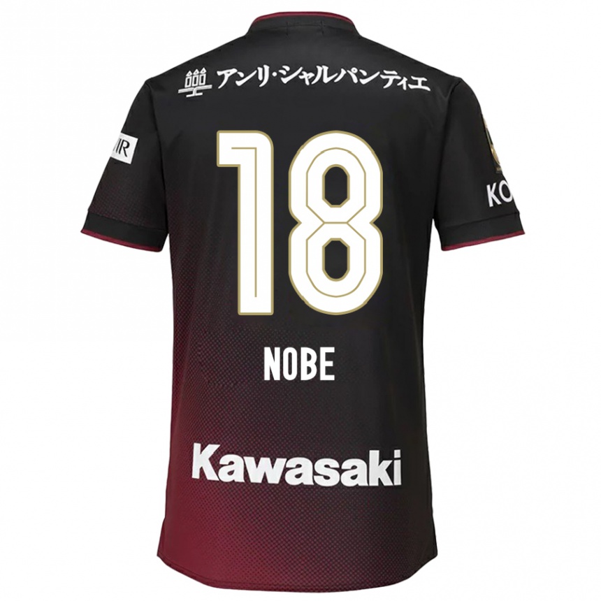 Women Football Tomohiro Nobe #18 Black Red Home Jersey 2024/25 T-Shirt Za