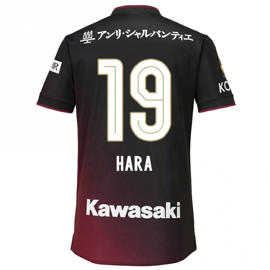 Women Football Sota Hara #19 Black Red Home Jersey 2024/25 T-Shirt Za