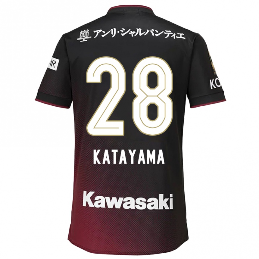 Women Football Kota Katayama #28 Black Red Home Jersey 2024/25 T-Shirt Za