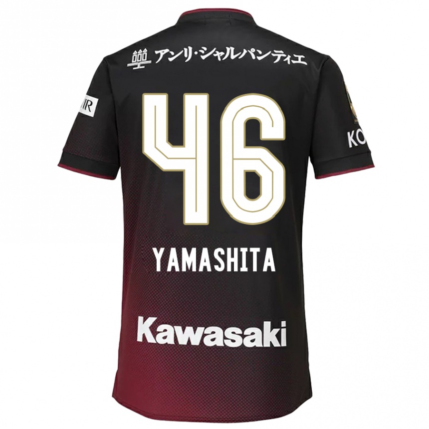 Women Football Hiroto Yamashita #46 Black Red Home Jersey 2024/25 T-Shirt Za