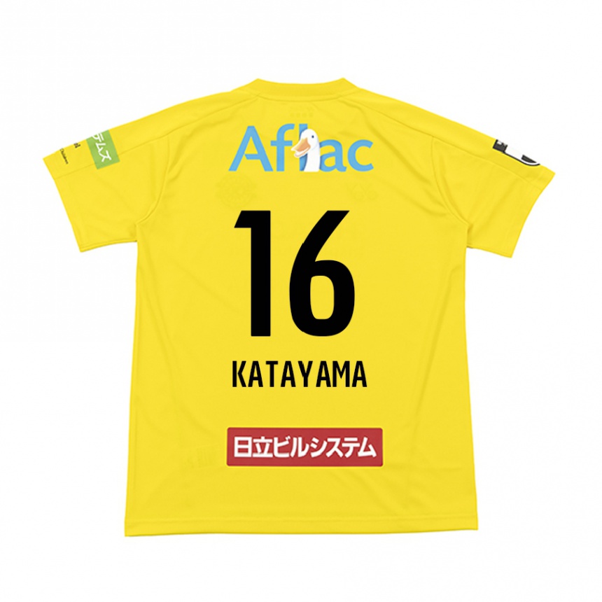 Women Football Eiichi Katayama #16 Yellow Black Home Jersey 2024/25 T-Shirt Za