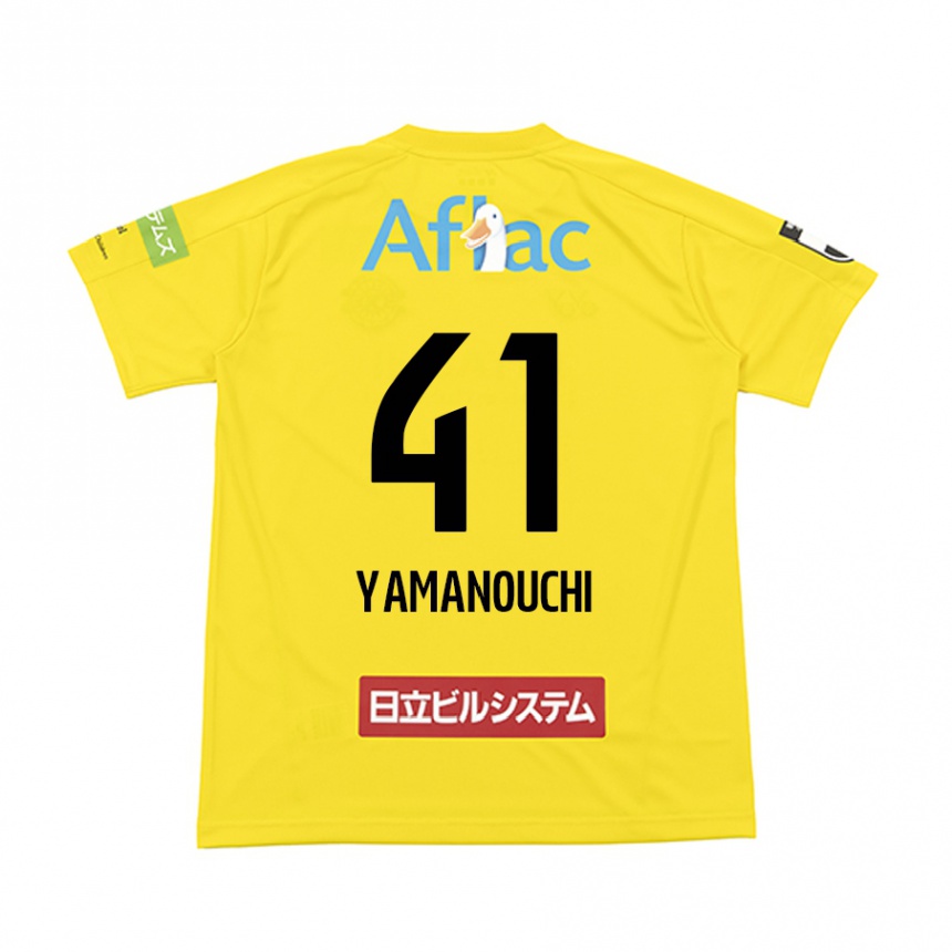 Women Football Yusei Yamanouchi #41 Yellow Black Home Jersey 2024/25 T-Shirt Za