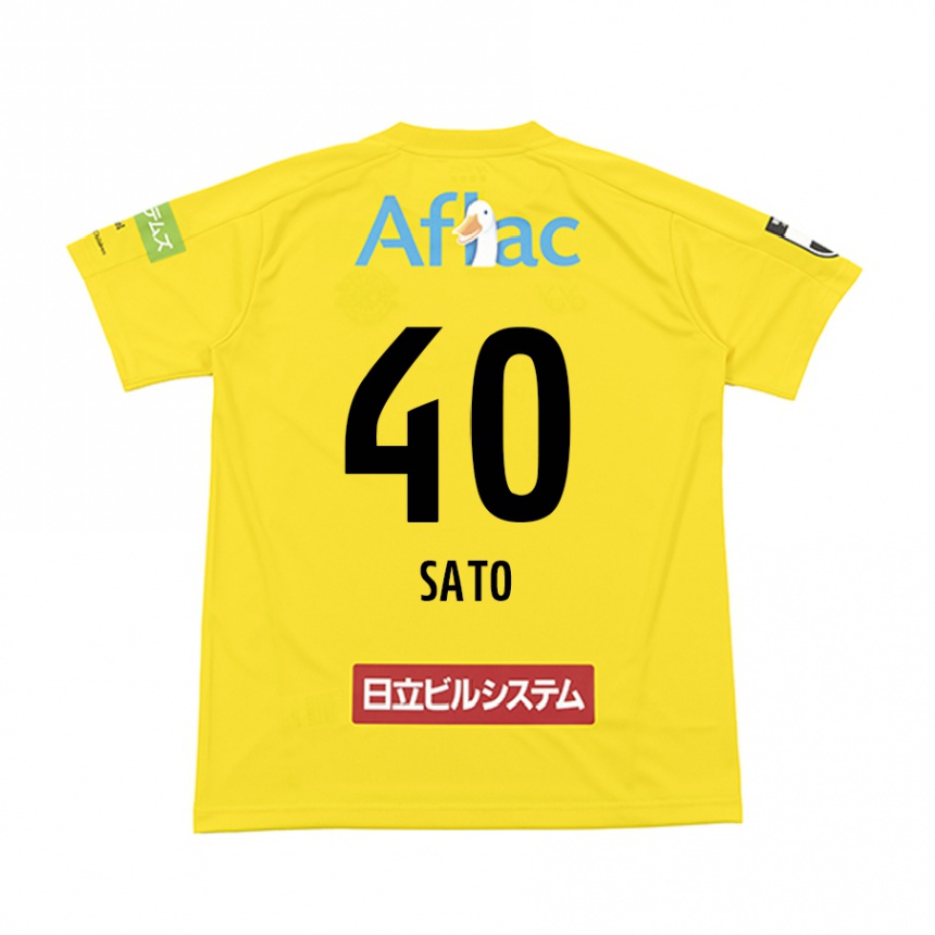 Women Football Raku Sato #40 Yellow Black Home Jersey 2024/25 T-Shirt Za