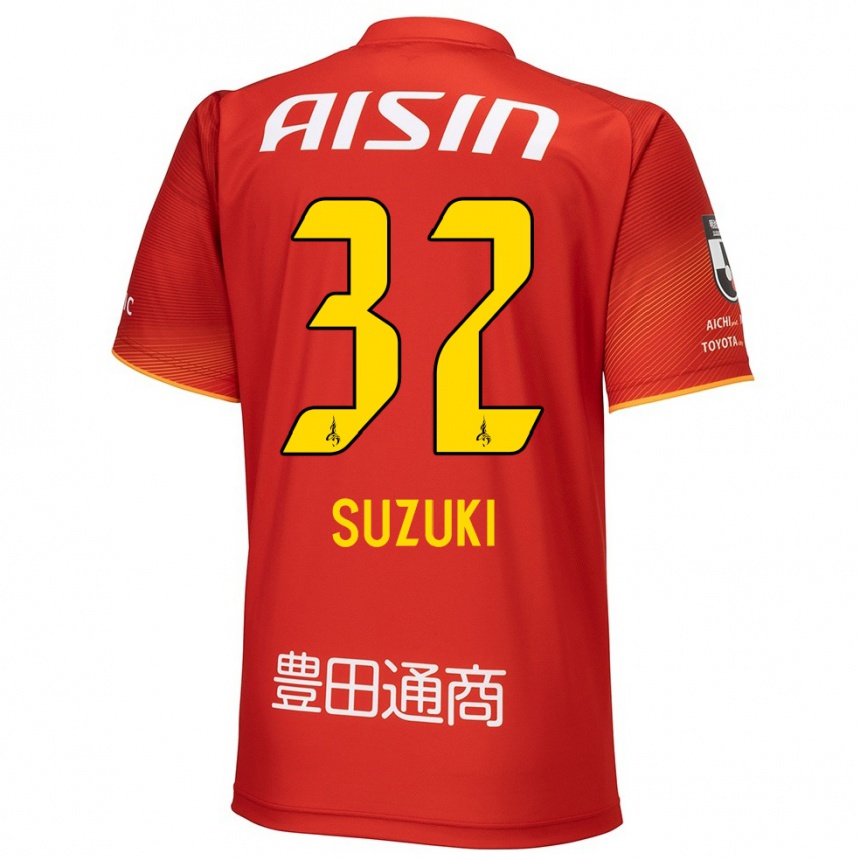 Women Football Haruto Suzuki #32 Red White Yellow Home Jersey 2024/25 T-Shirt Za