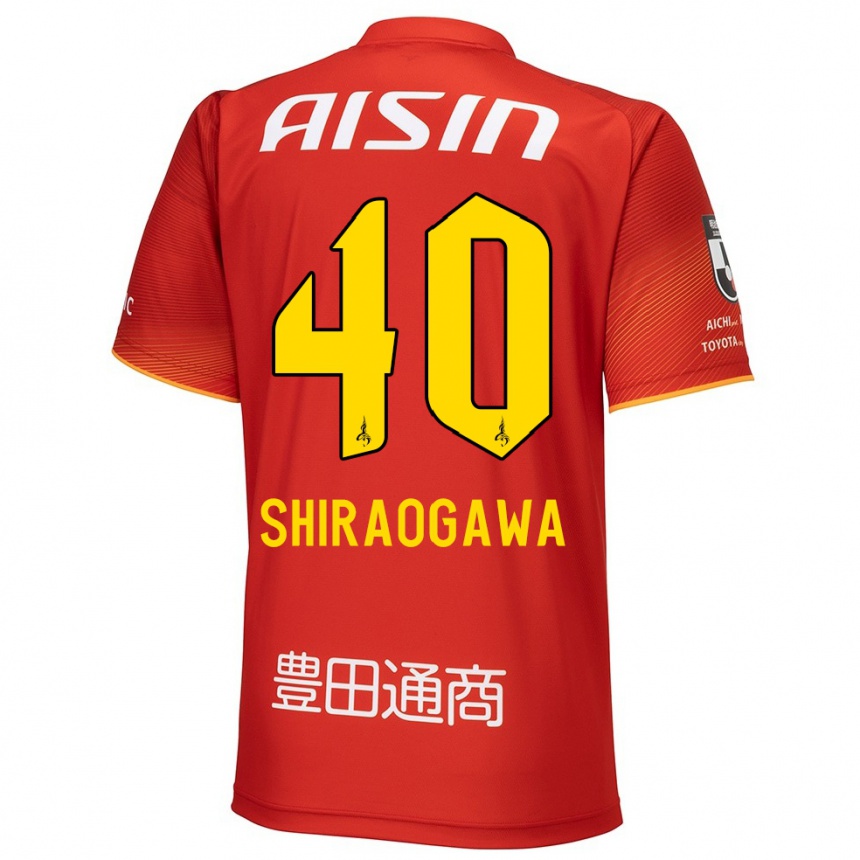 Women Football Rekuto Shiraogawa #40 Red White Yellow Home Jersey 2024/25 T-Shirt Za