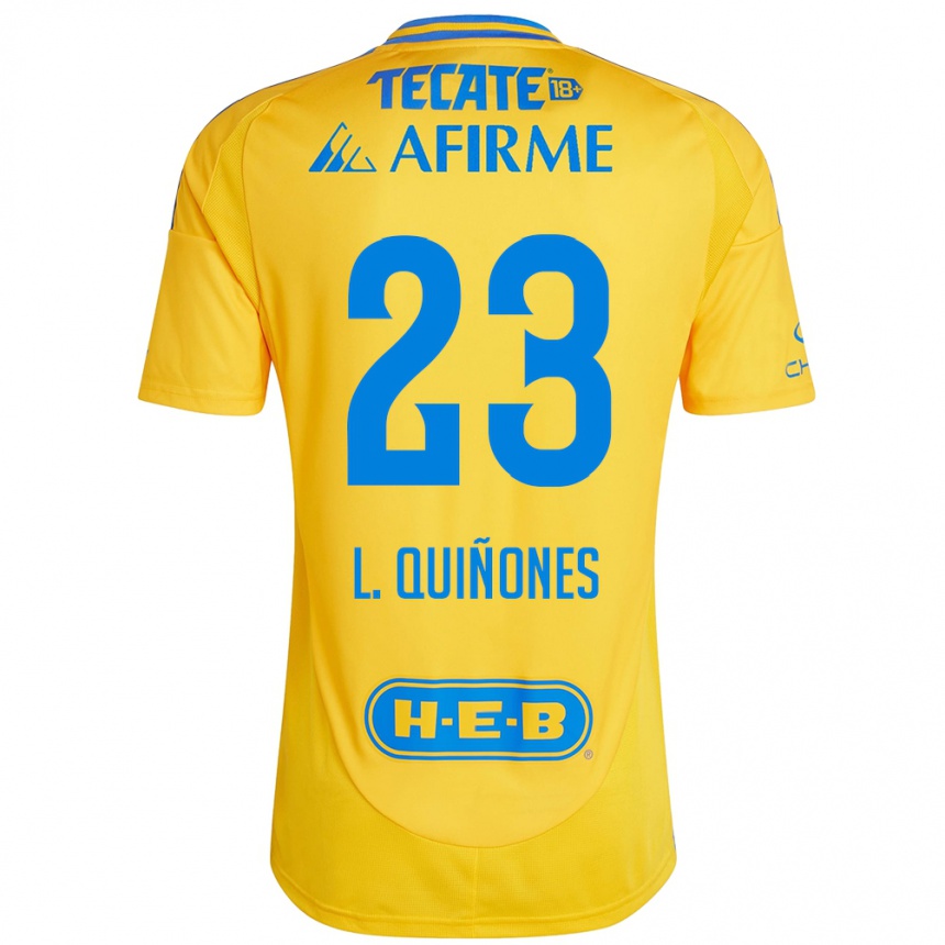 Women Football Luis Quinones #23 Gold Yellow Home Jersey 2024/25 T-Shirt Za