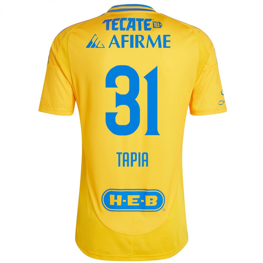 Women Football Fernando Tapia #31 Gold Yellow Home Jersey 2024/25 T-Shirt Za