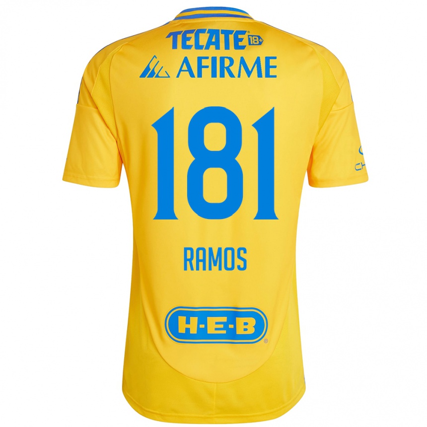 Women Football Anthony Ramos #181 Gold Yellow Home Jersey 2024/25 T-Shirt Za