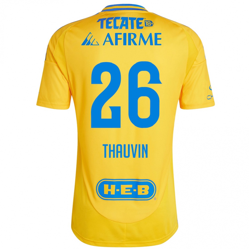 Women Football Florian Thauvin #26 Gold Yellow Home Jersey 2024/25 T-Shirt Za