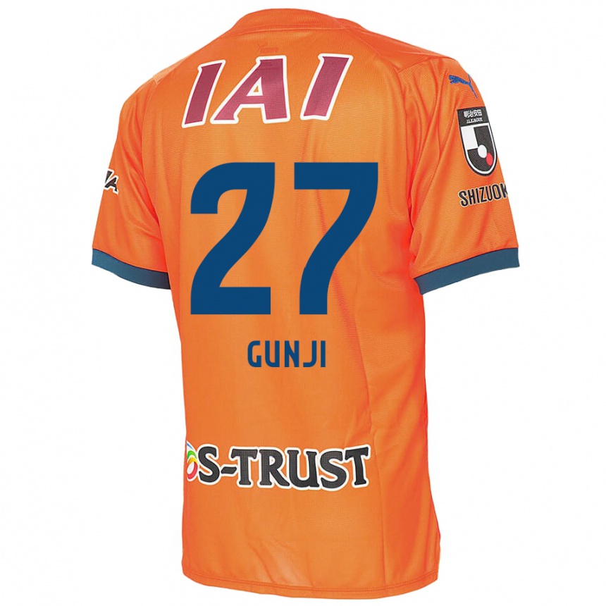 Women Football Riku Gunji #27 Orange Blue Home Jersey 2024/25 T-Shirt Za