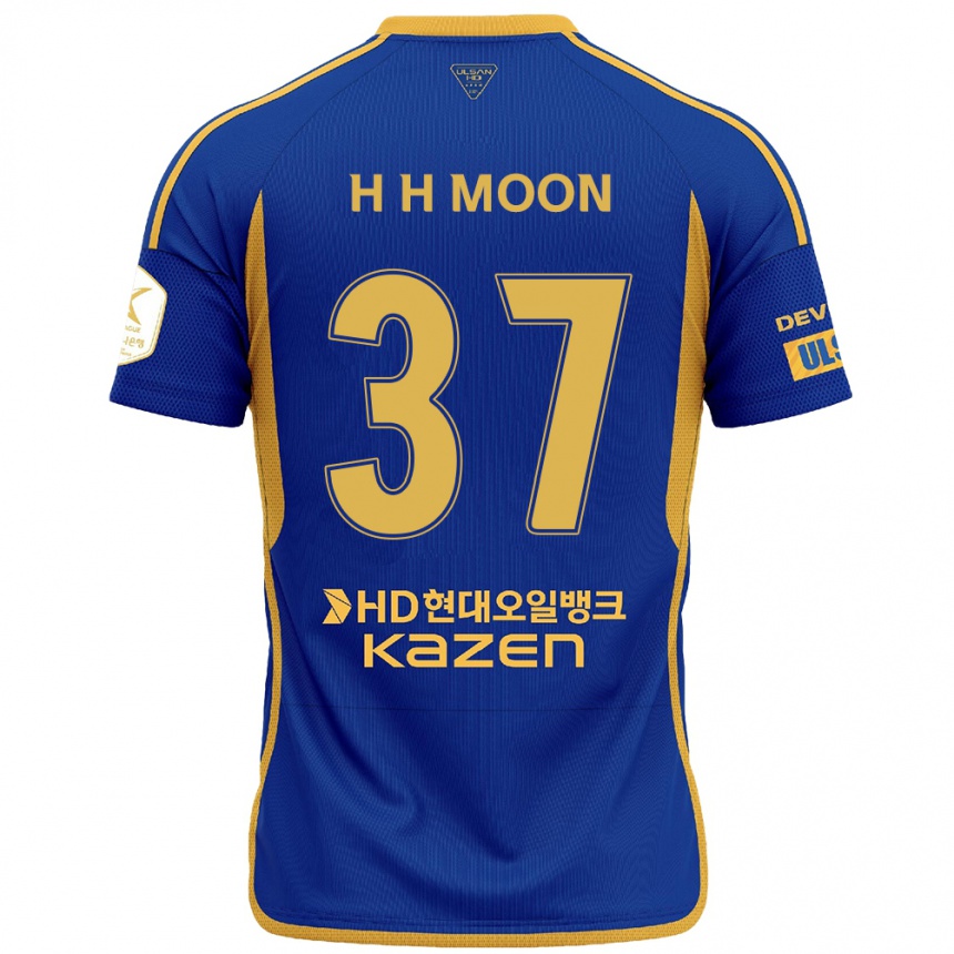 Women Football Hyeon-Ho Moon #37 Blue Yellow Home Jersey 2024/25 T-Shirt Za