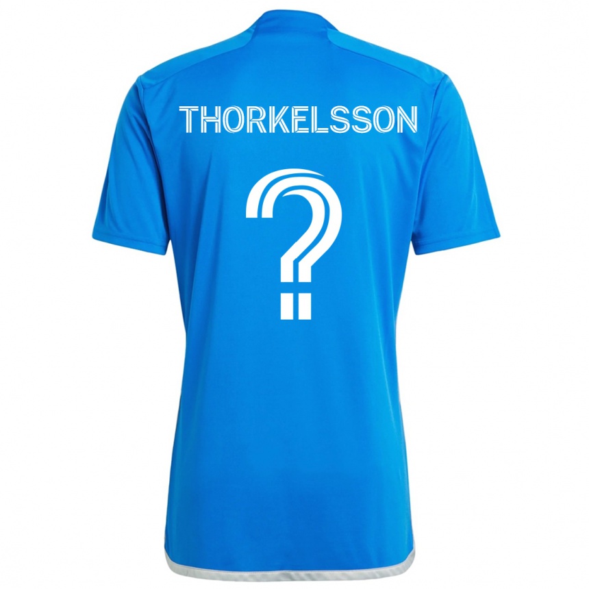 Women Football Róbert Orri Thorkelsson #0 Blue White Home Jersey 2024/25 T-Shirt Za