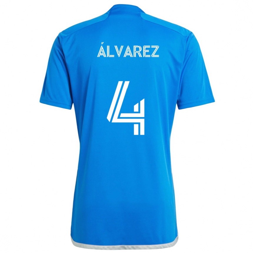 Women Football Fernando Álvarez #4 Blue White Home Jersey 2024/25 T-Shirt Za