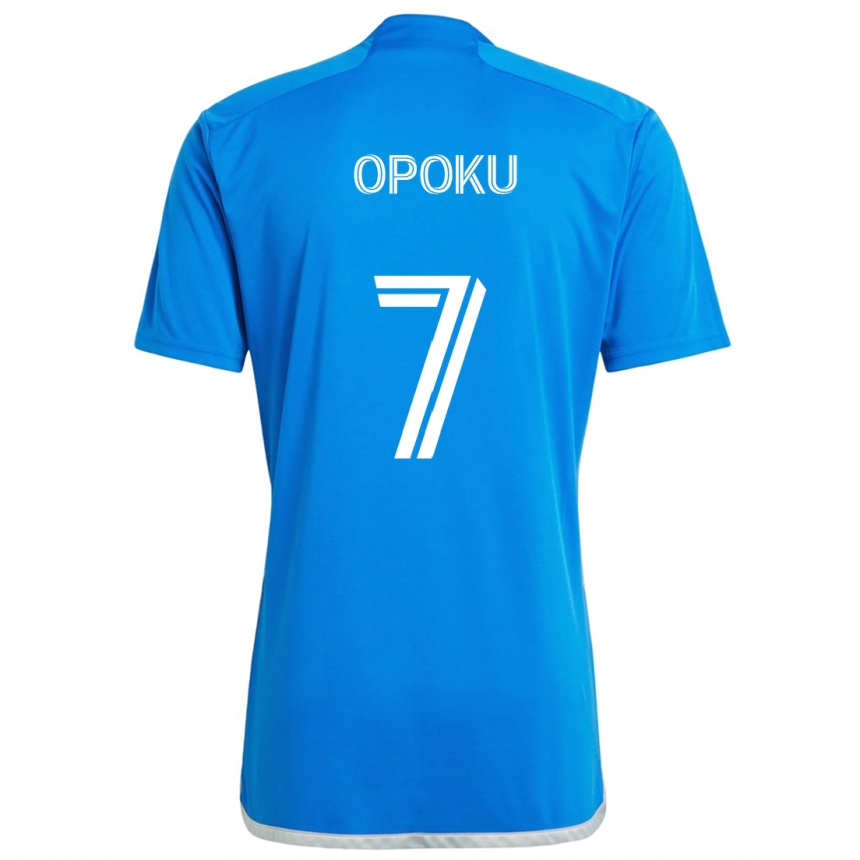 Women Football Kwadwo Opoku #7 Blue White Home Jersey 2024/25 T-Shirt Za