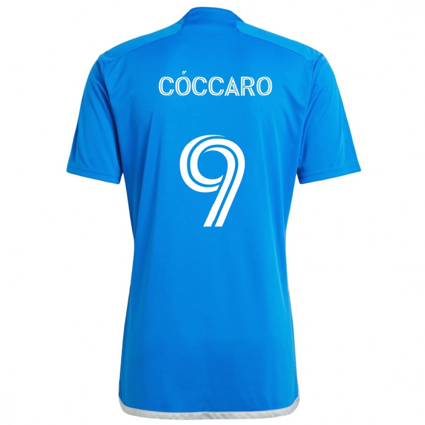 Women Football Matías Cóccaro #9 Blue White Home Jersey 2024/25 T-Shirt Za