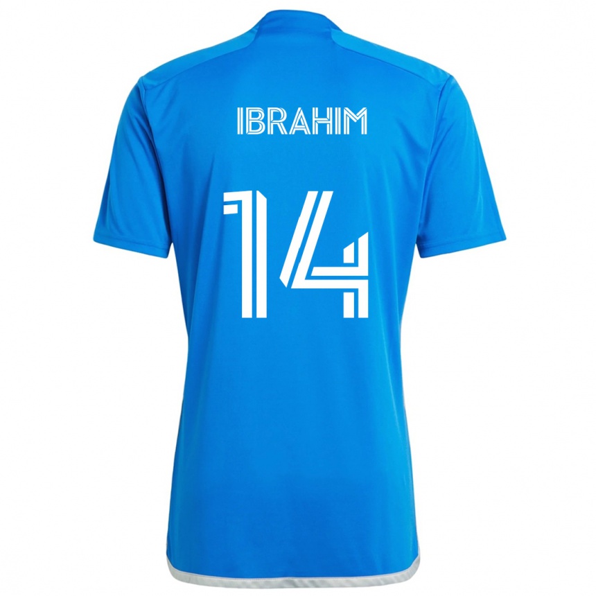 Women Football Sunusi Ibrahim #14 Blue White Home Jersey 2024/25 T-Shirt Za