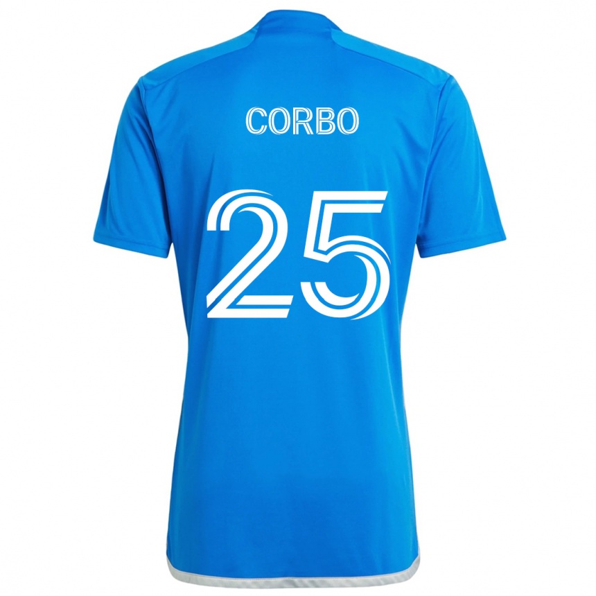 Women Football Gabriele Corbo #25 Blue White Home Jersey 2024/25 T-Shirt Za