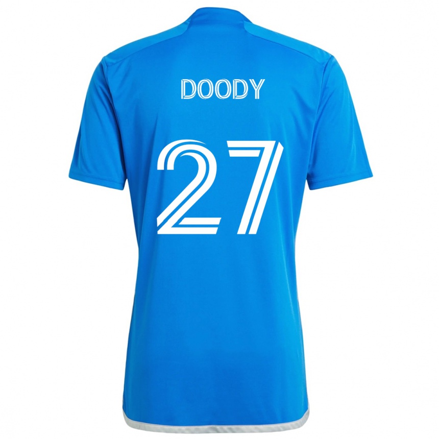 Women Football Grayson Doody #27 Blue White Home Jersey 2024/25 T-Shirt Za