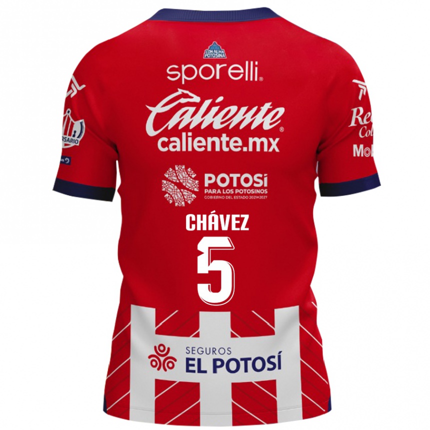 Women Football Ricardo Chávez #5 Red White Home Jersey 2024/25 T-Shirt Za