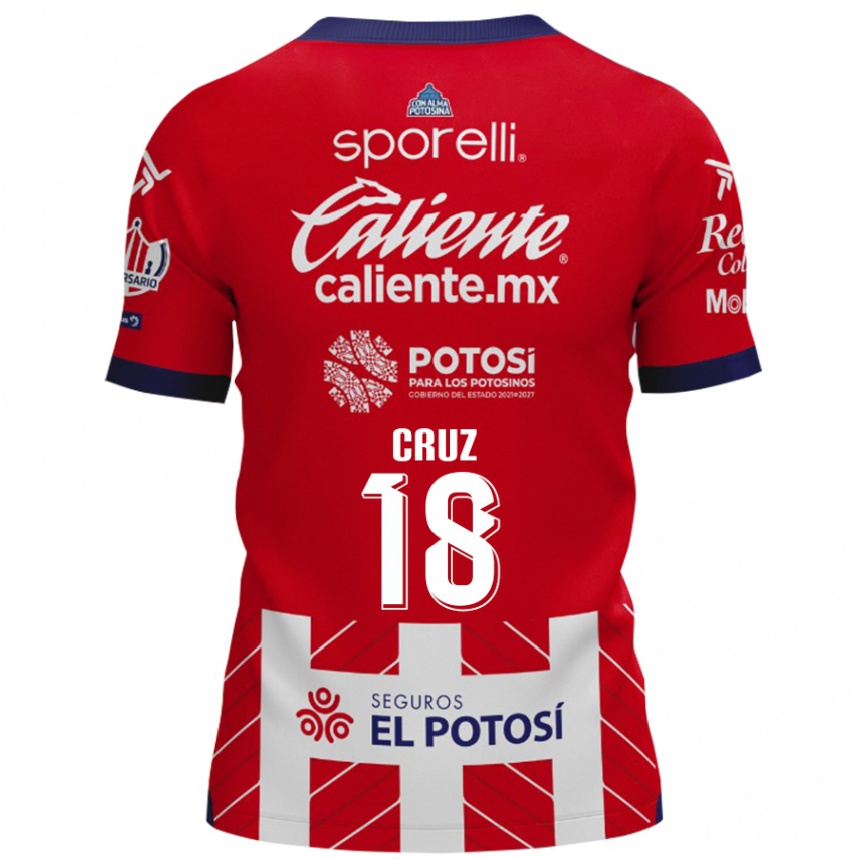 Women Football Aldo Cruz #18 Red White Home Jersey 2024/25 T-Shirt Za