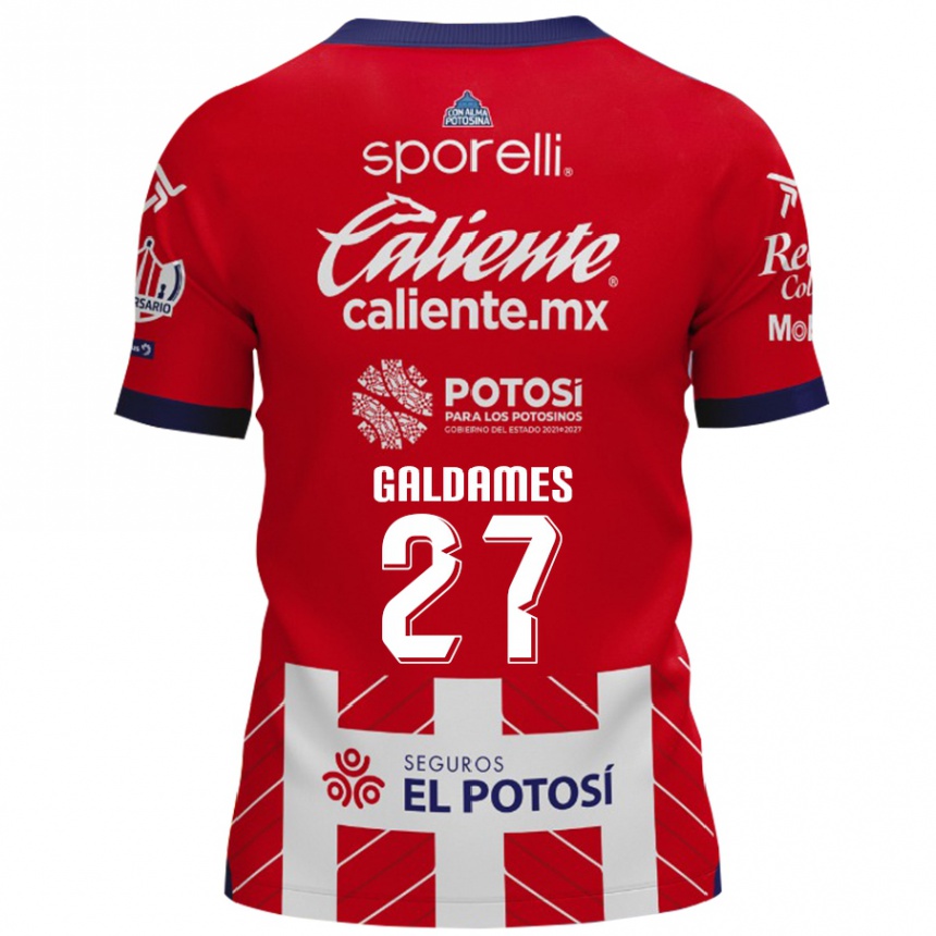 Women Football Benjamín Galdames #27 Red White Home Jersey 2024/25 T-Shirt Za