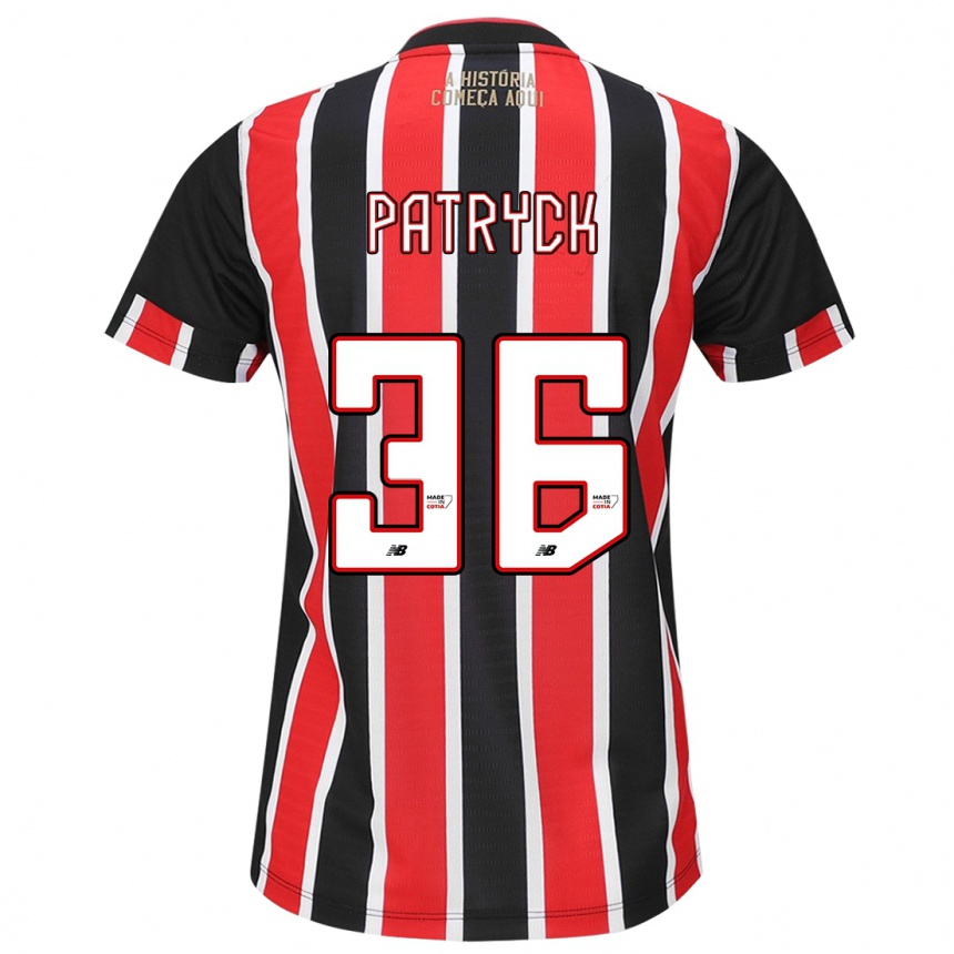 Women Football Patryck #36 Black Red White Away Jersey 2024/25 T-Shirt Za