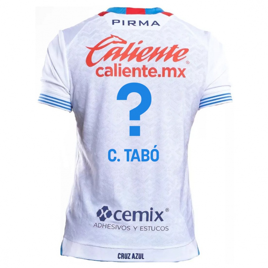 Women Football Christian Tabó #0 White Blue Away Jersey 2024/25 T-Shirt Za