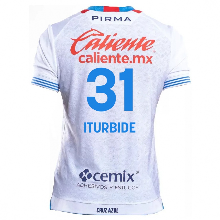 Women Football Luis Iturbide #31 White Blue Away Jersey 2024/25 T-Shirt Za