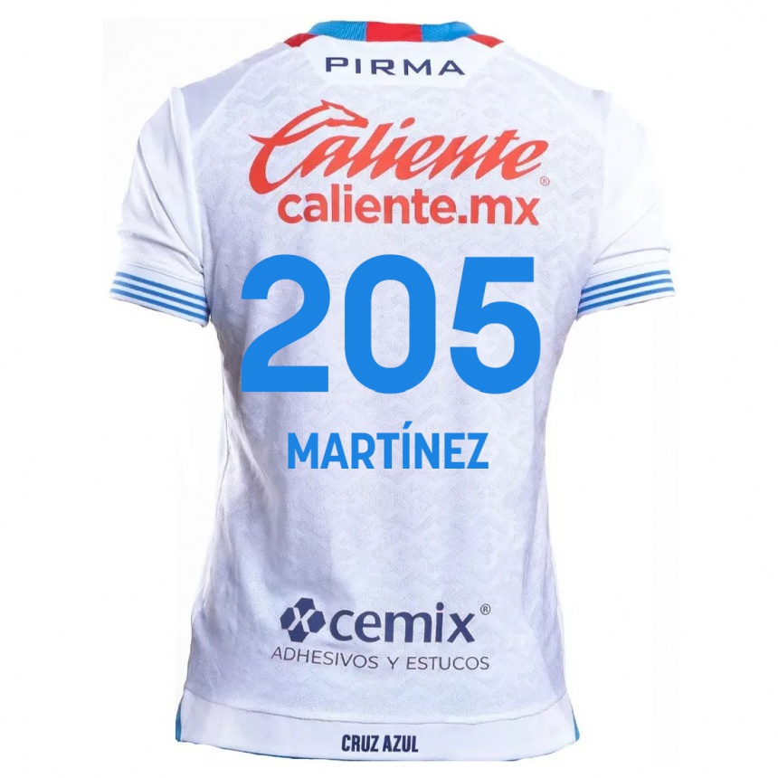 Women Football César Martínez #205 White Blue Away Jersey 2024/25 T-Shirt Za