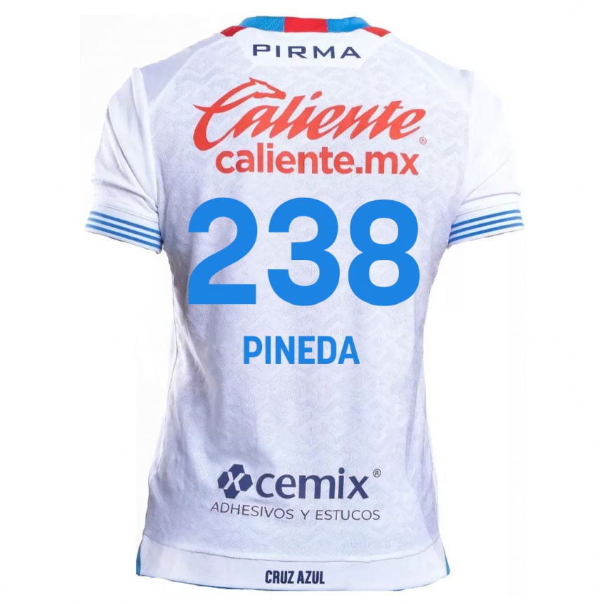 Women Football Zadiel Pineda #238 White Blue Away Jersey 2024/25 T-Shirt Za