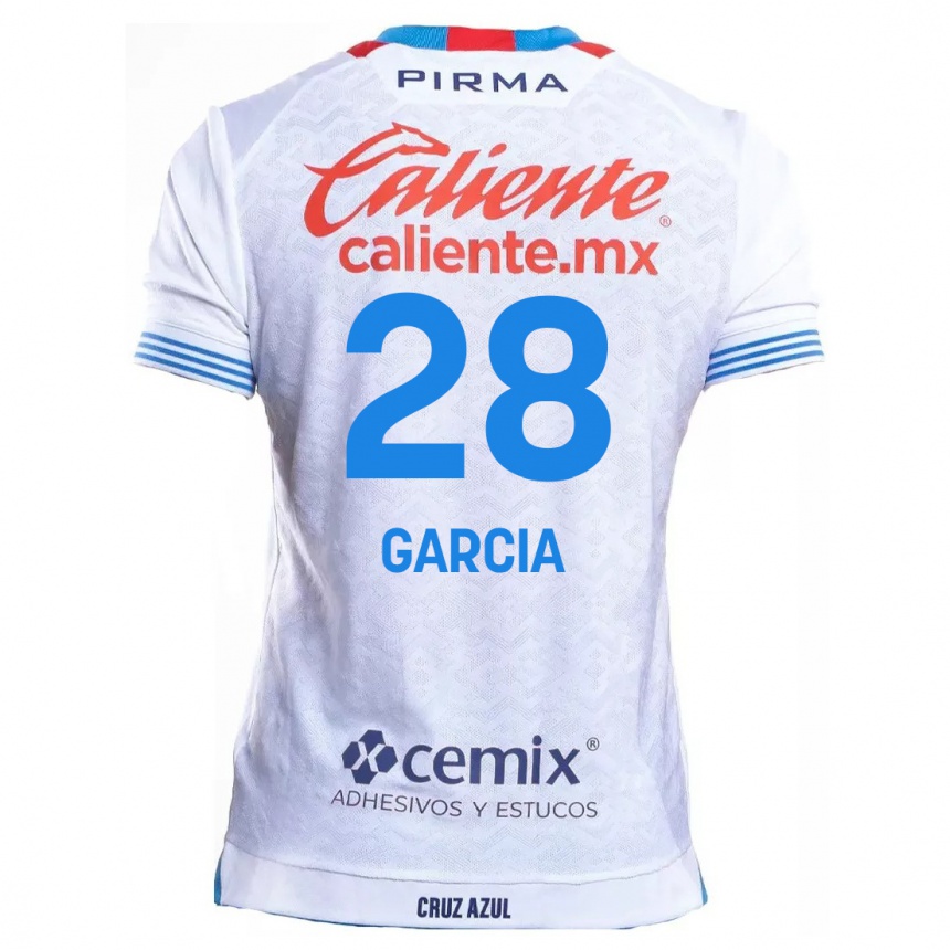 Women Football Ana Garcia #28 White Blue Away Jersey 2024/25 T-Shirt Za