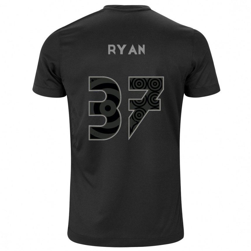 Women Football Ryan #37 Black Away Jersey 2024/25 T-Shirt Za