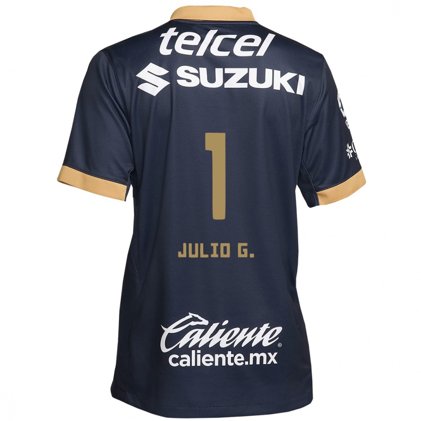 Women Football Julio González #1 Obsidian Gold White Away Jersey 2024/25 T-Shirt Za