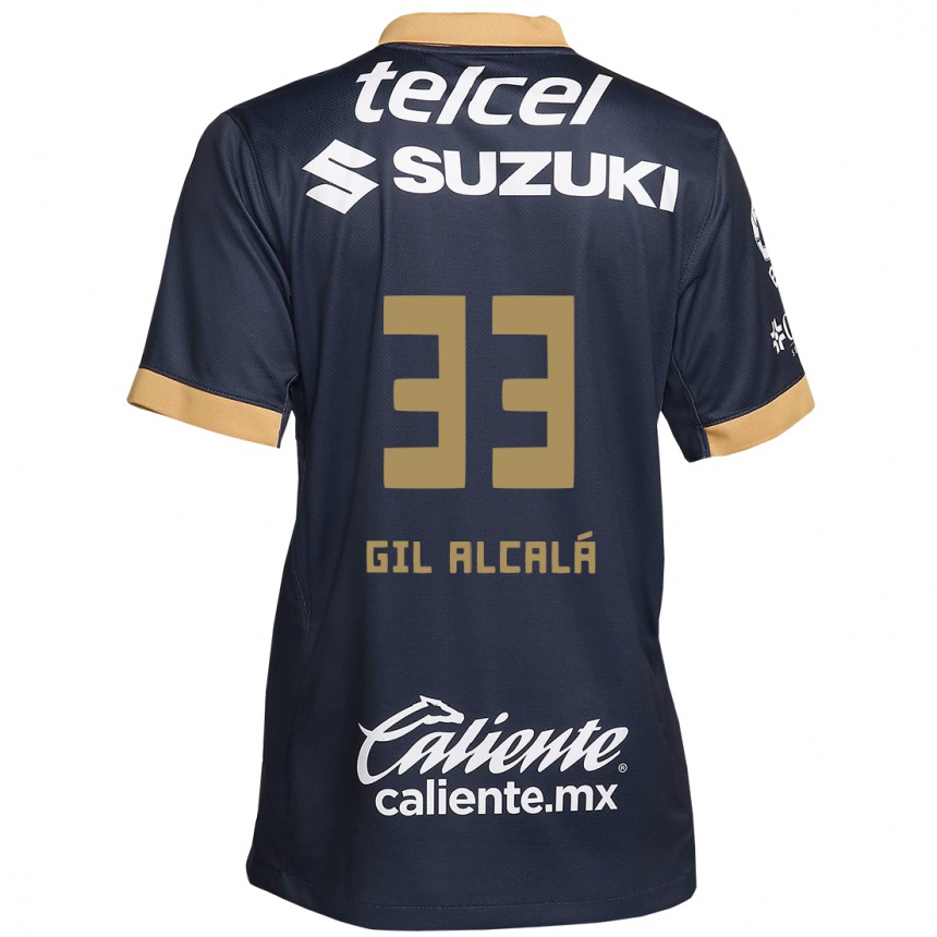 Women Football Gil Alcalá #33 Obsidian Gold White Away Jersey 2024/25 T-Shirt Za