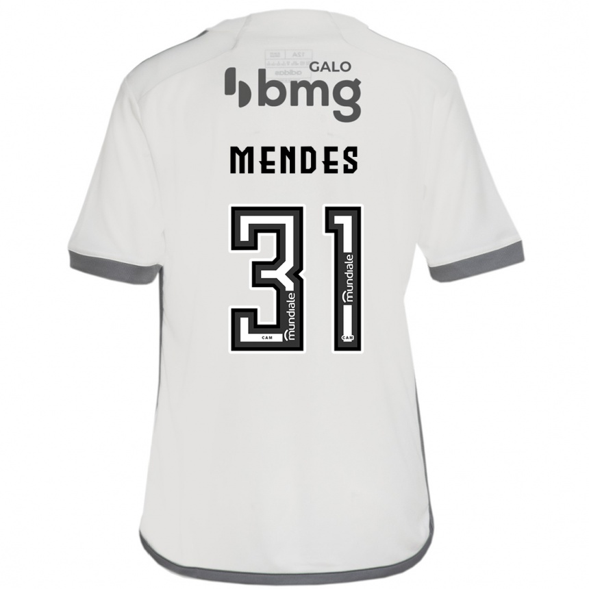 Women Football Matheus Mendes #31 Off White Away Jersey 2024/25 T-Shirt Za