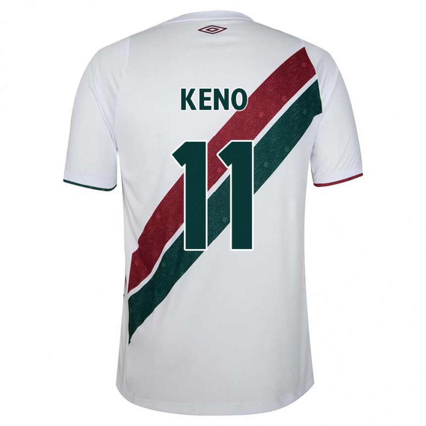 Women Football Keno #11 White Green Maroon Away Jersey 2024/25 T-Shirt Za