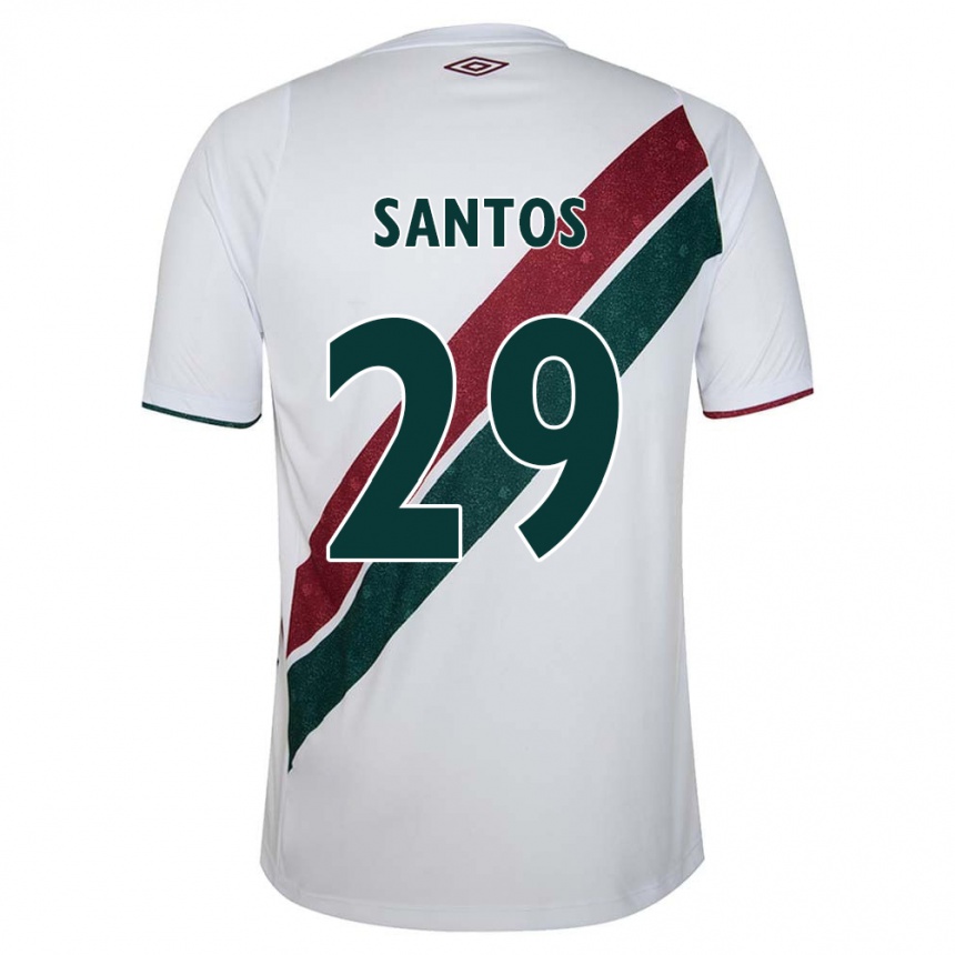 Women Football Thiago Santos #29 White Green Maroon Away Jersey 2024/25 T-Shirt Za