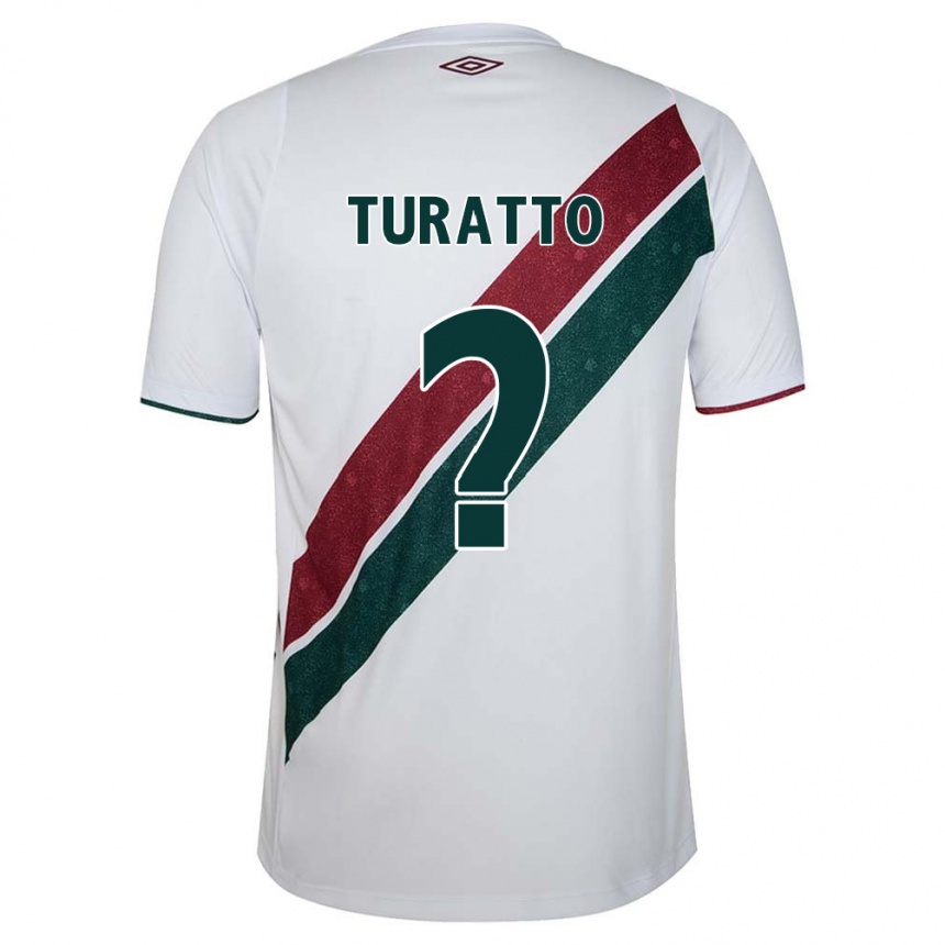 Women Football Luiz Turatto #0 White Green Maroon Away Jersey 2024/25 T-Shirt Za