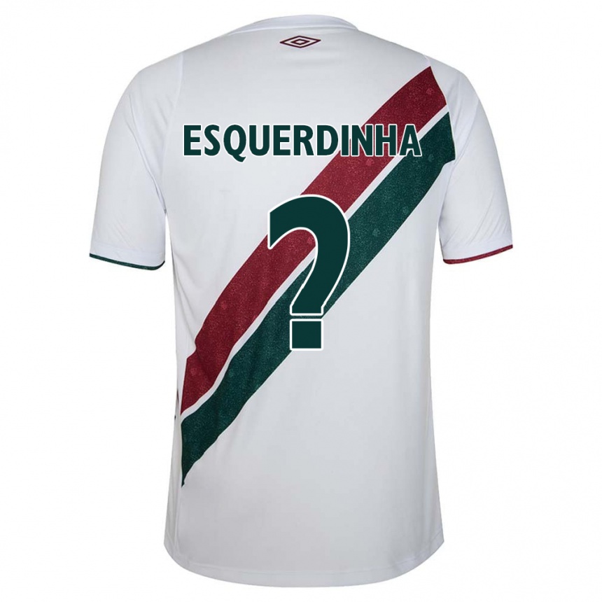 Women Football Esquerdinha #0 White Green Maroon Away Jersey 2024/25 T-Shirt Za